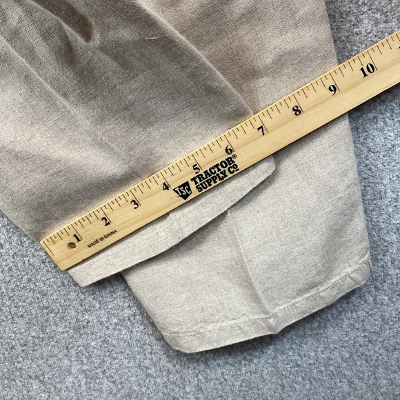J. Jill love linen pull on pants L tan elastic waist high rise Lagenlook beachy - Picture 7 of 9
